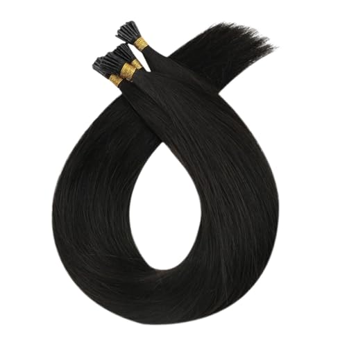 Tip Hair Extensions Echthaar Remy Haar Nagelspitzen Echthaar Haarverlängerungen For Frauen Einfach Zu Verwenden(100 Strands,#1B_20INCHES) von WAFOHSR