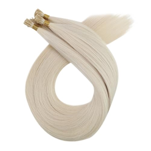 Tip Hair Extensions Echthaar Remy Haar Nagelspitzen Echthaar Haarverlängerungen For Frauen Einfach Zu Verwenden(100 Strands,#60_14INCHES) von WAFOHSR