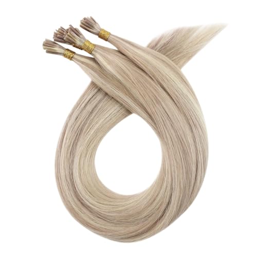 Tip Hair Extensions Echthaar Remy Haar Nagelspitzen Echthaar Haarverlängerungen For Frauen Einfach Zu Verwenden(100 Strands,P18-613_20INCHES) von WAFOHSR
