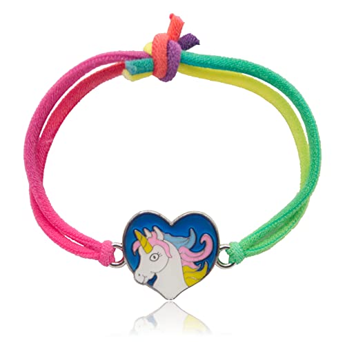 WAGOMA® Stimmungsarmband mit Einhorn Anhänger 3 - Wechselt die Farbe - Kinderarmband in leuchtenden Regenbogenfarben - Als Einhorn Geschenke für Mädchen oder Mitgebsel zum Kindergeburtstag von WAGOMA