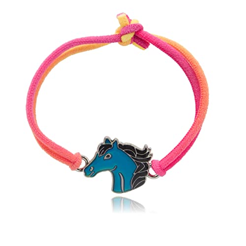 WAGOMA® Stimmungsarmband mit Pferdeanhänger 2 - Wechselt die Farbe - Armband für Pferde Mädchen - Kinderarmband in leuchtenden Regenbogenfarben - Als Geschenk oder Mitgebsel zum Kindergeburtstag von WAGOMA