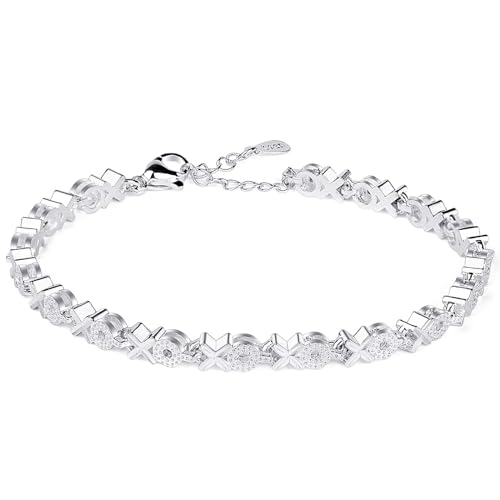 WAHKSR Silberarmband Damen 925 Sterling Silber X Armbänder An die Beste Geliebte, Tochter, Frau - Silberschmuck Sale von WAHKSR
