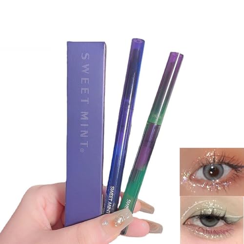 2 x bunte Glitzer-Eyeliner-Stifte, Grün und Gold, Mehrzweck-Eyeliner, Lidschatten-Sticks, langlebiges Augen-Make-up-Set für Frauen von WAHRE