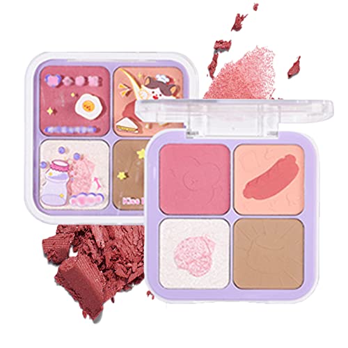 3-in-1 Make-up-Palette für Rouge, Highlighter, Lidschatten, Rouge, Bronzer und Konturen, vier schöne Farben, 3-in-1 Make-up-Palette von WAHRE