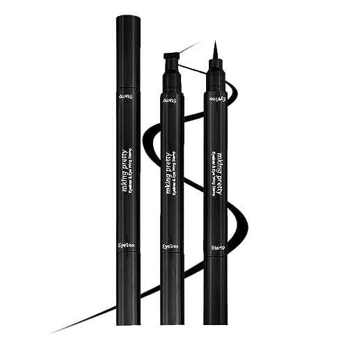 Eyeliner Set Double End Perfect Cat Eye Eyeliner 2 in 1 Eyeliner Professionelle Multifunktions Langlebig Make-up Stift von WAHRE