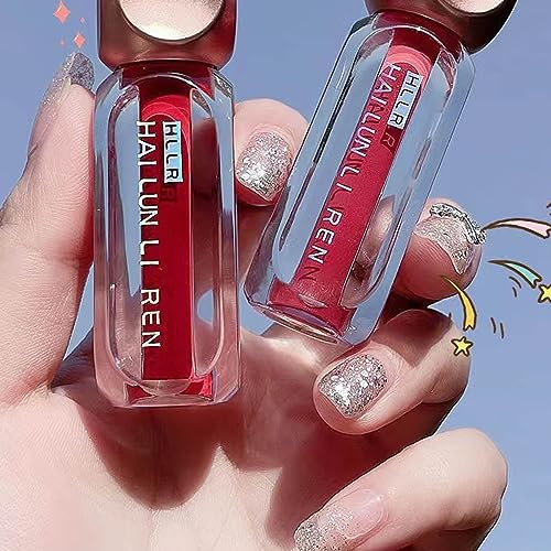 Ice Cube Feuchtigkeitsspendende Lip, Gloss Lip Oil,Non-Sticky Apple Lip Glaze Fruity High Color Lip Balm Helle Farbe, feuchtigkeitsspendend und mollig Lippenstift von WAHRE