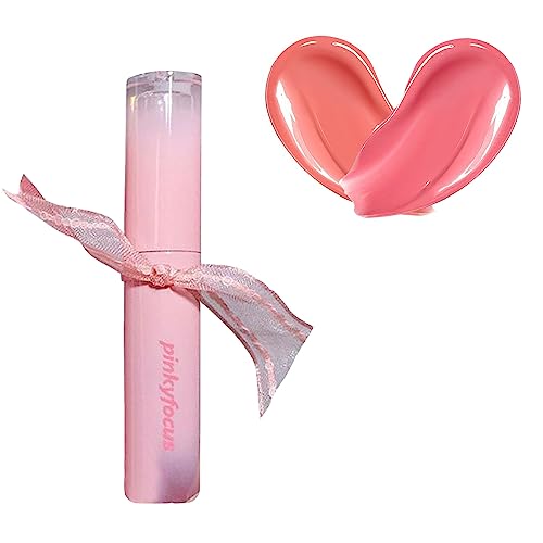 Ribbon Lip Glaze Mirror Moisturizing Water Light Glass Lips Nude Rose Red Lip Gloss Plump Vegetarian Shiny Lip Oil Strawberry Fragrance Light and Non-Sticky(2PCS) von WAHRE