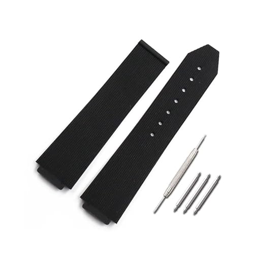 WAHRE Uhrenzubehör, Kautschukarmband for Damen, Passend for Uhren Der for HUBLOT-Serie Mit Herren, 15 Mm X 21 Mm, Wasserdichtes Und Schweißfestes Armband(Black,18mm) von WAHRE