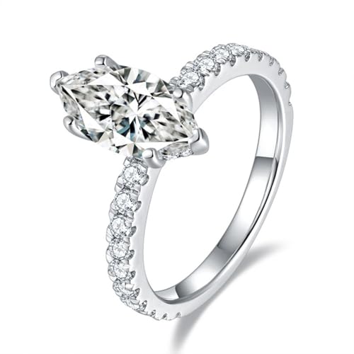 2 Karat Moissanit Ringe für Frauen D Farbe VVS1 s925 Sterling Silber Marquise Cut Moissanit Promise Ring Simulated Diamond Verlobungsring Lab erstellt Diamant Ring (9) von WAHZAUS