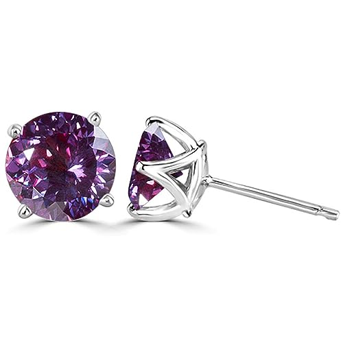 Moissanit-Ohrstecker, 2 Karat, Rundschliff, D-Farbe, VVS1, Reinheit, 925er Sterlingsilber, Diamantohrringe für Damen, Moissanit-Ohrringe für Damen, mit Zertifikat, Sterling Silber, Moissanit von WAHZAUS