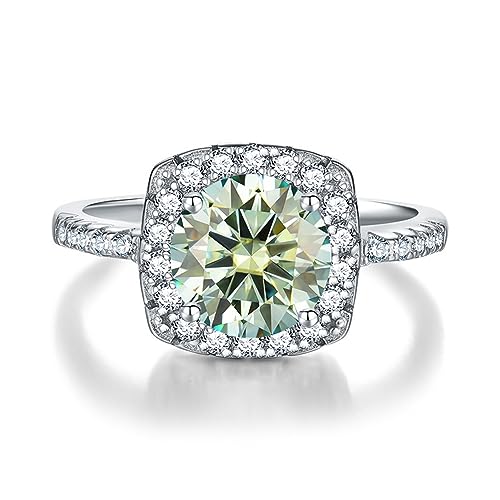 WAHZAUS 2 Karat Moissanit-Ringe, D-Farbe, VVS1, Diamantringe, 925er Sterlingsilber, Eheringe, Jahrestag, Versprechen, Verlobungsringe für Damen, mit Zertifikat, 6, Edelstein, Moissanit WAHZAUS 2 Karat Moissanit-Ringe, D-Farbe, VVS1, Diamantringe, 925er Sterlingsilber, Eheringe, Jahrestag, Versprechen, Verlobungsringe für Damen, mit Zertifikat, 6, Edelstein, Moissanit von WAHZAUS