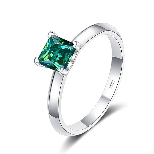 WAHZAUS Moissanit-Ring für Damen, 2 Karat, Prinzessschliff, D, Farbe VVS1, Weiß/Grün/Rosa, Diamantring, Moissanit, Verlobung, Jahrestag, Versprechen, Eheringe für Frauen mit Zertifikat (Grün, 7 WAHZAUS Moissanit-Ring für Damen, 2 Karat, Prinzessschliff, D, Farbe VVS1, Weiß/Grün/Rosa, Diamantring, Moissanit, Verlobung, Jahrestag, Versprechen, Eheringe für Frauen mit Zertifikat (Grün, 7 von WAHZAUS
