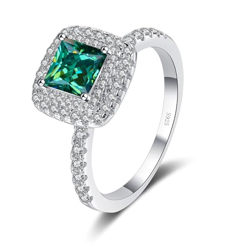 WAHZAUS Moissanite Verlobungsring 1 Karat Prinzessschliff D Farbe VVS1 S925 Sterlingsilber Diamantring für Damen Moissanite Eheringe für Frauen mit Zertifikat, 9, Edelstein, Moissanit WAHZAUS Moissanite Verlobungsring 1 Karat Prinzessschliff D Farbe VVS1 S925 Sterlingsilber Diamantring für Damen Moissanite Eheringe für Frauen mit Zertifikat, 9, Edelstein, Moissanit von WAHZAUS