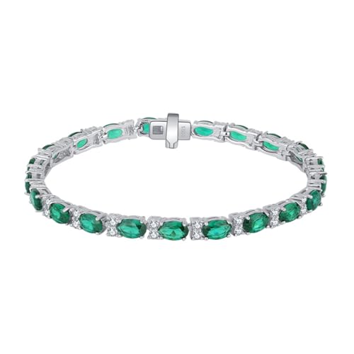 WAHZAUS Ovale Form, 925er-Sterlingsilber, Tennis-Armband für Damen, 3,5 x 5,5 mm, Zirkonia, Verlobung, Hochzeit, Armbänder für Geburtstag, Muttertag, Alltag, Schmuck, 15,2 - 17,8 cm, 7 Inch, Silber WAHZAUS Ovale Form, 925er-Sterlingsilber, Tennis-Armband für Damen, 3,5 x 5,5 mm, Zirkonia, Verlobung, Hochzeit, Armbänder für Geburtstag, Muttertag, Alltag, Schmuck, 15,2 - 17,8 cm, 7 Inch, Silber von WAHZAUS