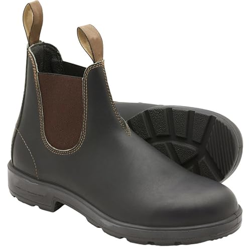 Herren Jaxen Chelsea Boot Unisex-Erwachsene Classic Series Leder Chelsea Stiefeletten für Damen, dunkelbraun, 46 EU von WAIDFU