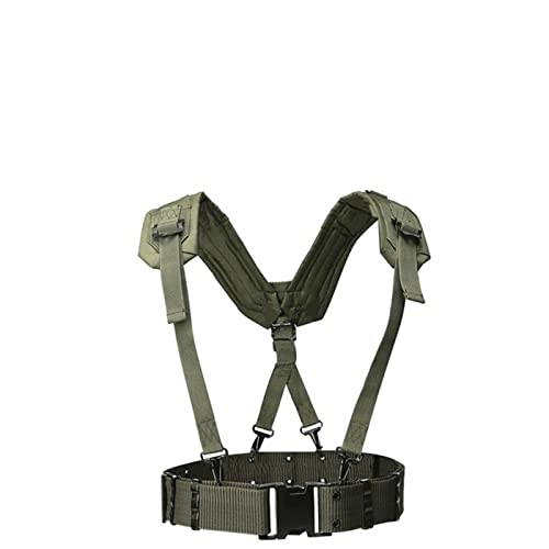 WAIKUB Outdoor verstellbarer Equipage Suspender X Typ Hosenträger Herren Duty Belt Harness Combat Readiness Strap (Color : Armygreen 02, Size : 1pc) von WAIKUB