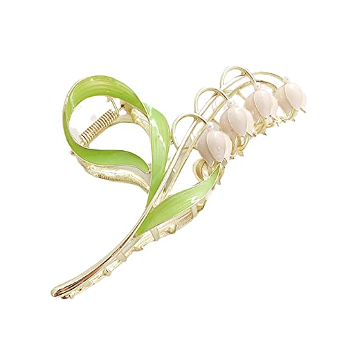 Elegante Maiglöckchen-Haarspange für Damen, Haarspange mit Metallrückseite, M1r1 Blumenfee von WAITLOVER