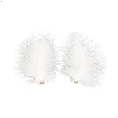 Romantische weiße Feder-Haarspange für Damen, Party-Haarnadeln, Fascinator-Accessoire, weiß, elegante Haarspangen, C6D1 Haarspangen von WAITLOVER
