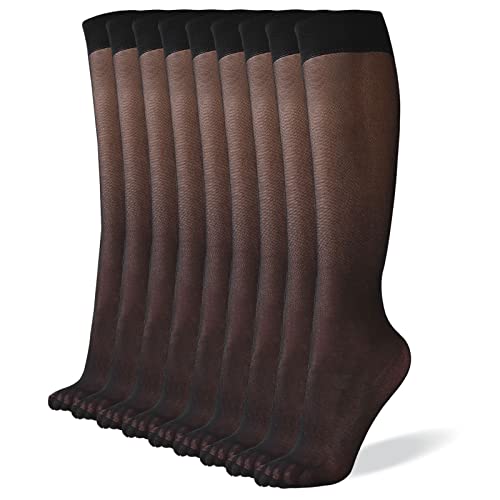 WAJIAFAR 9er-Pack Seidenfein kniestrumpf nylonstrümpfe damen kniestrümpfe damen winter（Schwarz - Einheitsgröße） von WAJIAFAR