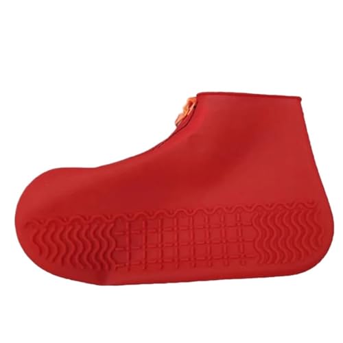WAJJWI 2 Pairs Anti-slip Abdeckung for Schuhe Zubehör Wiederverwendbare Männer Regen Abdeckungen Frauen Schuhe Abdeckungen Wasserdichte Schuh Abdeckungen Galoschen für Outdoor(Red,M) von WAJJWI