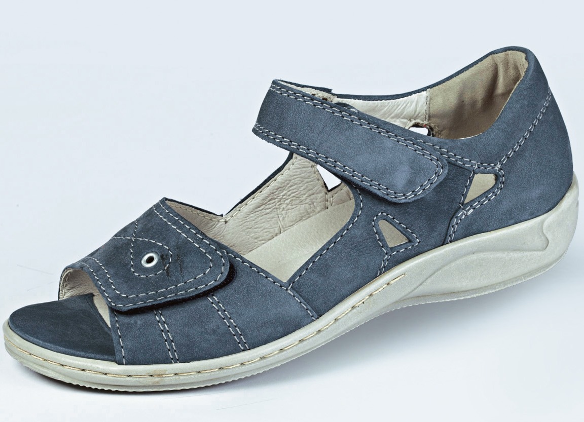 Waldläufer Sandale mit komfortablem Klettverschluss, Schuhgröße 5 1/2, Jeansblau von Waldläufer