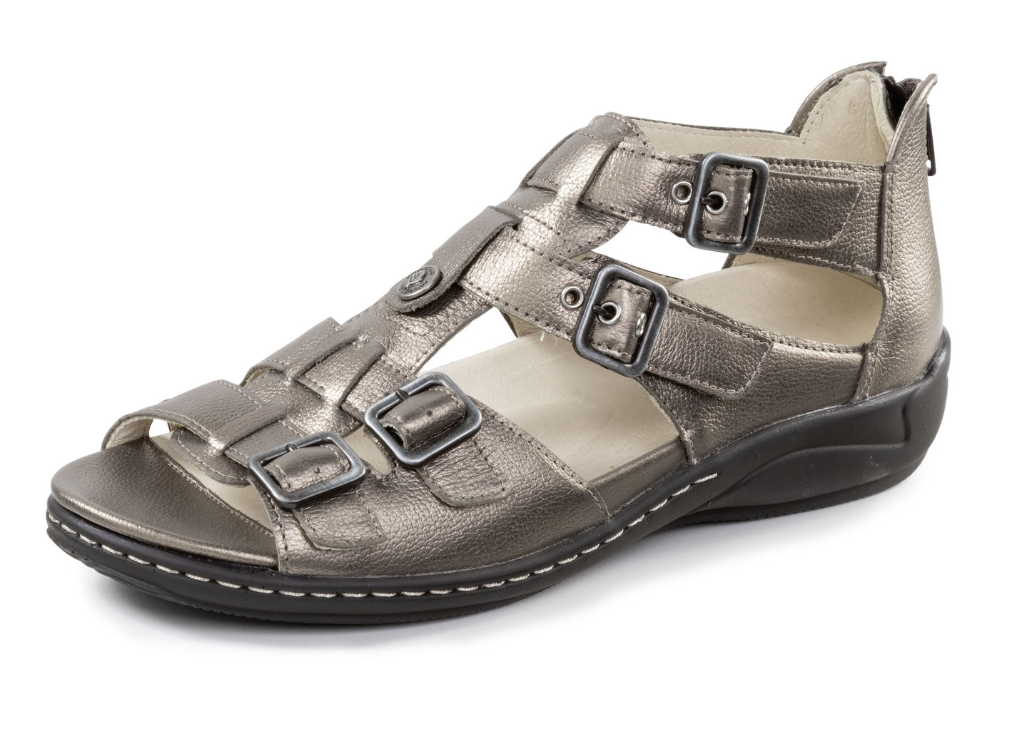 Waldläufer Sandale mit verstellbaren Riemchen, Schuhgröße 7, Antikbronze von Waldläufer
