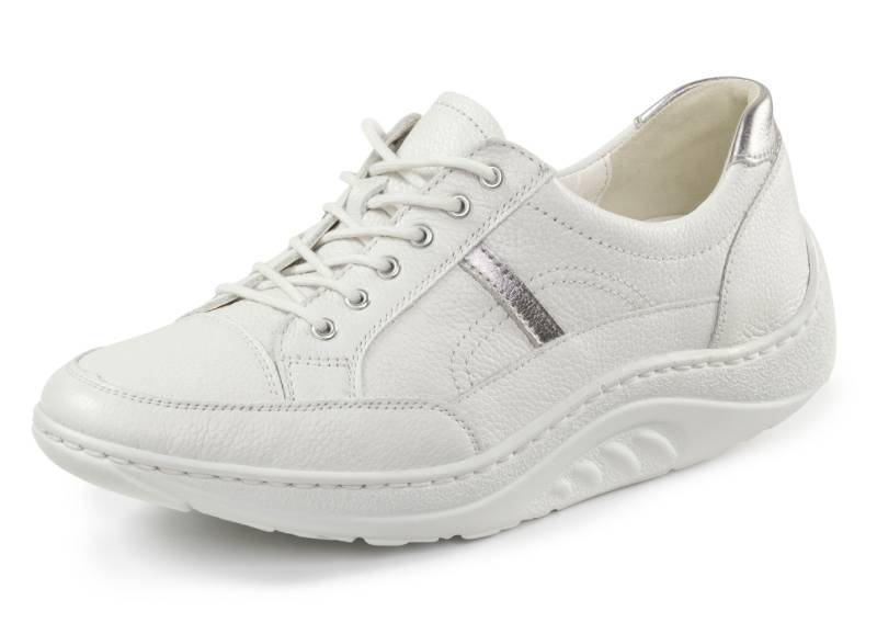 Waldläufer, bequeme Damen-Schnürschuhe, Weite H, Sohle mit Abrollfunktion, Schuhgröße 4, Naturweiss von Waldläufer