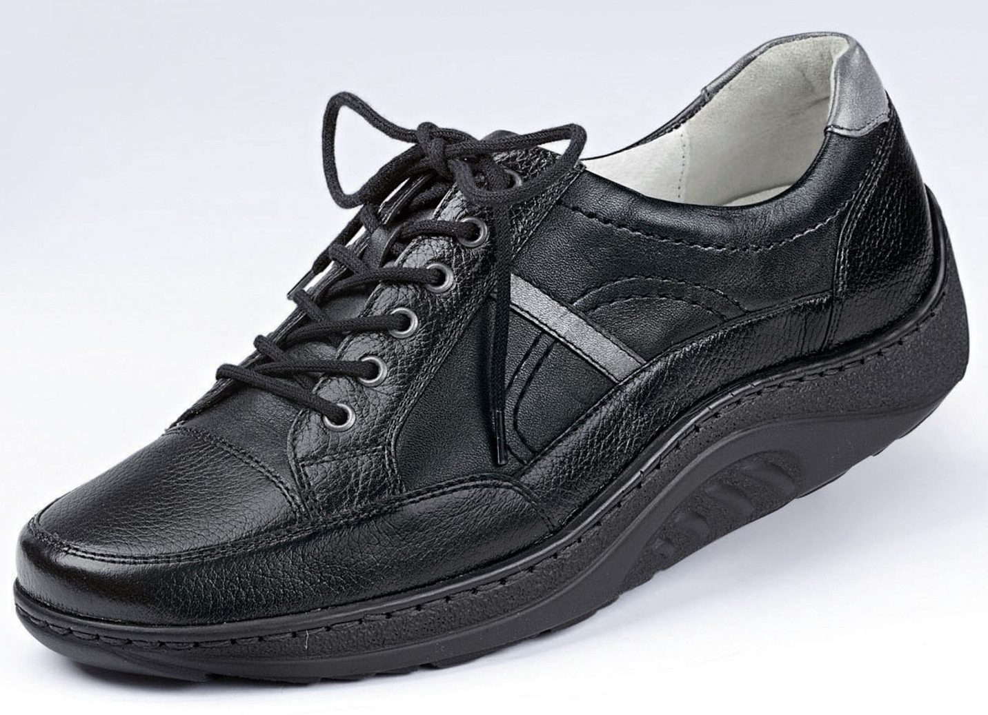 Waldläufer Schnürschuh mit Abrollfunktion, Schuhgröße 5, Schwarz von Waldläufer