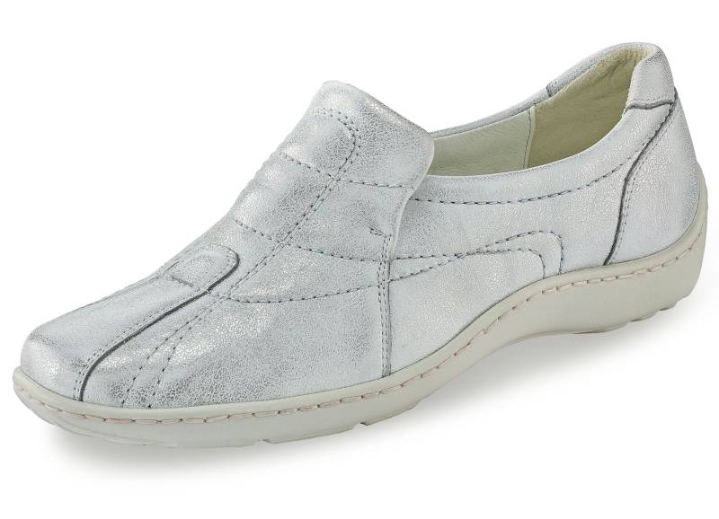 Waldläufer Slipper mit edlem Metallic-Schimmer, Mattsilber, Schuhgröße 5 von Waldläufer