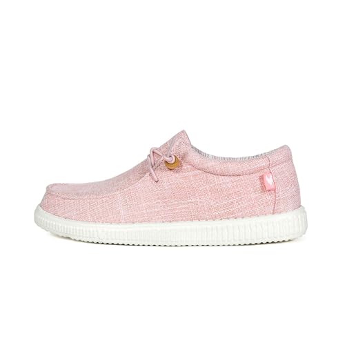 WALK IN PITAS | WP150 WALLABI Linen | Herren Mokassins | Flache Slipper für Männer | Slip on Loafer | Sneakers | Schlupfschuhe | Freizeitschuhe | Walkinpitas Schuhe | Rosa 39 von WALK IN PITAS
