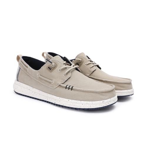 WALK IN PITAS | Byron | Herren Mokassins | Flache Slipper für Männer | Slip on Loafer | Sneakers | Schlupfschuhe | Freizeitschuhe | Walkinpitas Schuhe | Beige 45 von WALK IN PITAS