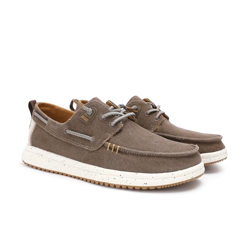 WALK IN PITAS | Byron | Herren Mokassins | Flache Slipper für Männer | Slip on Loafer | Sneakers | Schlupfschuhe | Freizeitschuhe | Walkinpitas Schuhe | Taupe 42 von WALK IN PITAS