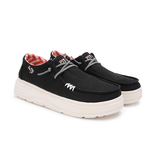 WALK IN PITAS | Natal | Damen-Mokassins | Bootsschuhe | Toe Shoes | Slip on Loafer | Sneakers | Sommerschuhe | Schlupfschuhe | Freizeitschuhe | PITAS Schuhe | Schwarz 38 von WALK IN PITAS