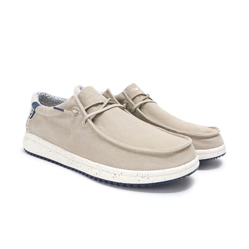 WALK IN PITAS | Nias | Herren Mokassins | Flache Slipper für Männer | Slip on Loafer | Sneakers | Schlupfschuhe | Freizeitschuhe | Walkinpitas Schuhe | Beige 40 von WALK IN PITAS