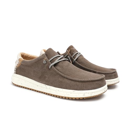 WALK IN PITAS | Nias | Herren Mokassins | Flache Slipper für Männer | Slip on Loafer | Sneakers | Schlupfschuhe | Freizeitschuhe | Walkinpitas Schuhe | Taupe 44 von WALK IN PITAS