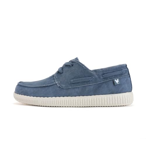 WALK IN PITAS | WP150 Boat Washed | Herren Mokassins | Flache Slipper für Männer | Slip on Loafer | Sneakers | Schlupfschuhe | Freizeitschuhe | Walkinpitas Schuhe | Blau 44 von WALK IN PITAS