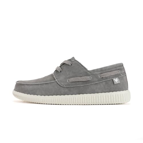 WALK IN PITAS | WP150 Boat Washed | Herren Mokassins | Flache Slipper für Männer | Slip on Loafer | Sneakers | Schlupfschuhe | Freizeitschuhe | Walkinpitas Schuhe | Grau 44 von WALK IN PITAS
