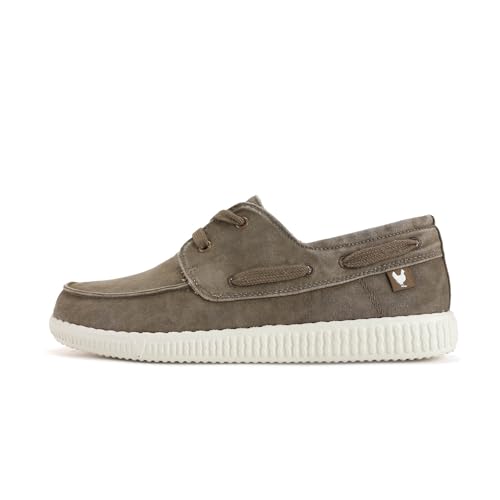 WALK IN PITAS | WP150 Boat Washed | Herren Mokassins | Flache Slipper für Männer | Slip on Loafer | Sneakers | Schlupfschuhe | Freizeitschuhe | Walkinpitas Schuhe | Taupe 43 von WALK IN PITAS