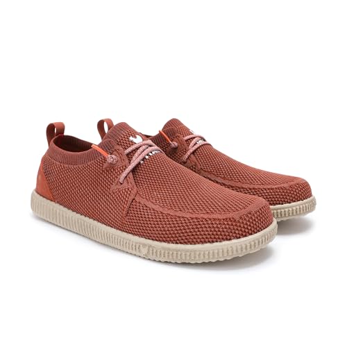 WALK IN PITAS | WP150 WALLABI Fly Washed | Herren Mokassins | Flache Slipper für Männer | Slip on Loafer | Sneakers | Schlupfschuhe | Freizeitschuhe | Walkinpitas Schuhe | Rot 45 von WALK IN PITAS