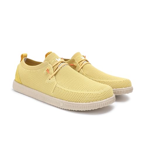 WALK IN PITAS | WP150 WALLABI Fly Washed | Herren Mokassins | Flache Slipper für Männer | Slip on Loafer | Sneakers | Schlupfschuhe | Freizeitschuhe | Walkinpitas Schuhe | Senf 43 von WALK IN PITAS