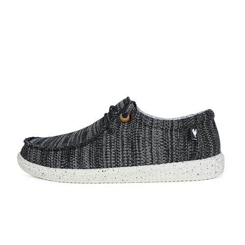 WALK IN PITAS | WP150 WALLABI Knitted | Herren Mokassins | Flache Slipper für Männer | Slip on Loafer | Sneakers | Schlupfschuhe | Freizeitschuhe | Walkinpitas Schuhe | Schwarz 44 von WALK IN PITAS
