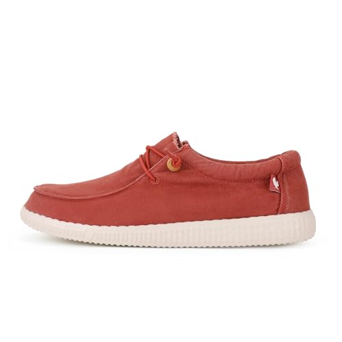 WALK IN PITAS | WP150 WALLABI Washed | Herren Mokassins | Flache Slipper für Männer | Slip on Loafer | Sneakers | Schlupfschuhe | Freizeitschuhe | Walkinpitas Schuhe | Orange 43 von WALK IN PITAS