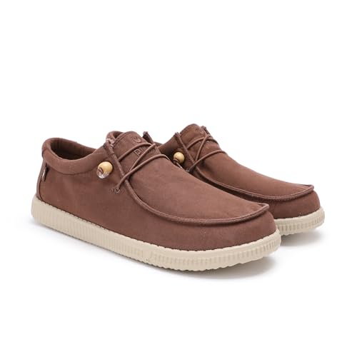 WALK IN PITAS | WP150 WALLABI Washed | Herren Mokassins | Flache Slipper für Männer | Slip on Loafer | Sneakers | Schlupfschuhe | Freizeitschuhe | Walkinpitas Schuhe | Arcilla 41 von WALK IN PITAS