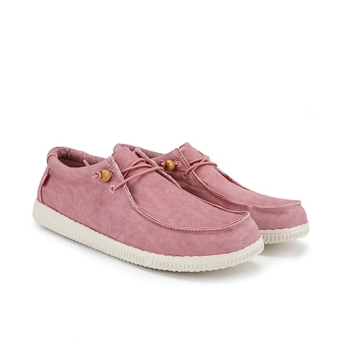 WALK IN PITAS | WP150 WALLABI Washed | Herren Mokassins | Flache Slipper für Männer | Slip on Loafer | Sneakers | Schlupfschuhe | Freizeitschuhe | Walkinpitas Schuhe | Rosa 37 von WALK IN PITAS