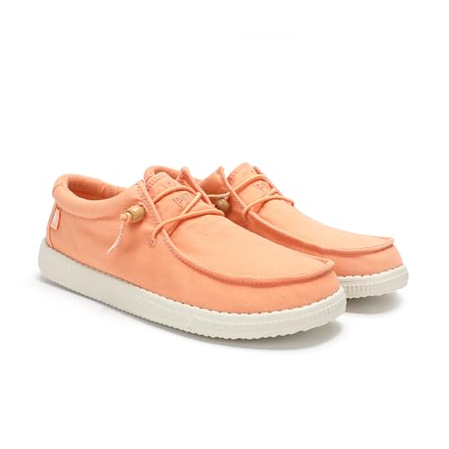 WALK IN PITAS | WP150 WALLABI Washed | Herren Mokassins | Flache Slipper für Männer | Slip on Loafer | Sneakers | Schlupfschuhe | Freizeitschuhe | Walkinpitas Schuhe | Helles Orange 39 von WALK IN PITAS