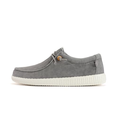 WALK IN PITAS | WP150 WALLABI Washed | Herren Mokassins | Flache Slipper für Männer | Slip on Loafer | Sneakers | Schlupfschuhe | Freizeitschuhe | Walkinpitas Schuhe | Grau 41 von WALK IN PITAS
