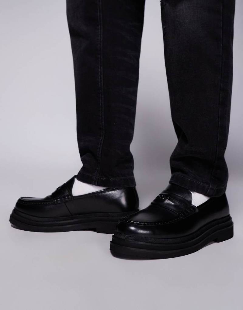 WALK LONDON - Brooklyn - Penny-Loafer in Schwarz aus Leder von WALK LONDON