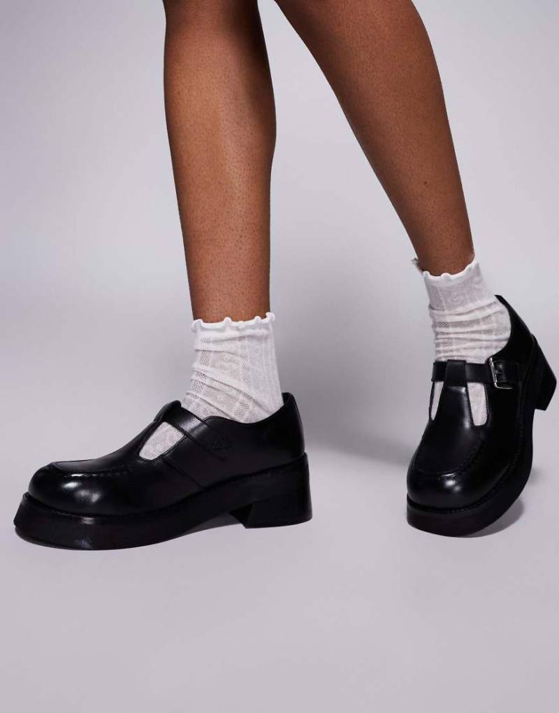 WALK LONDON - Cheryl - Schnallen-Schuh aus schwarzem Leder von WALK LONDON