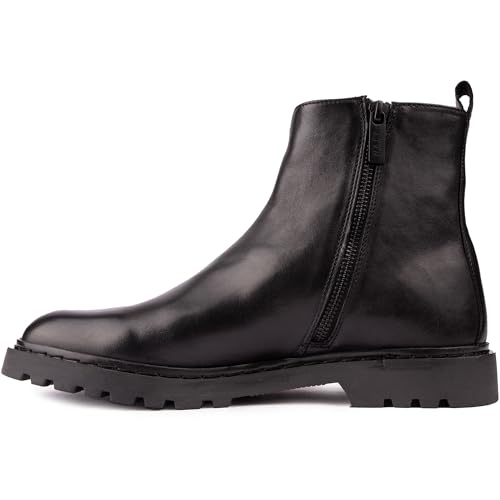 WALK LONDON Herren Milano Zip Stiefeletten Stiefel Schwarz 42 EU von WALK LONDON