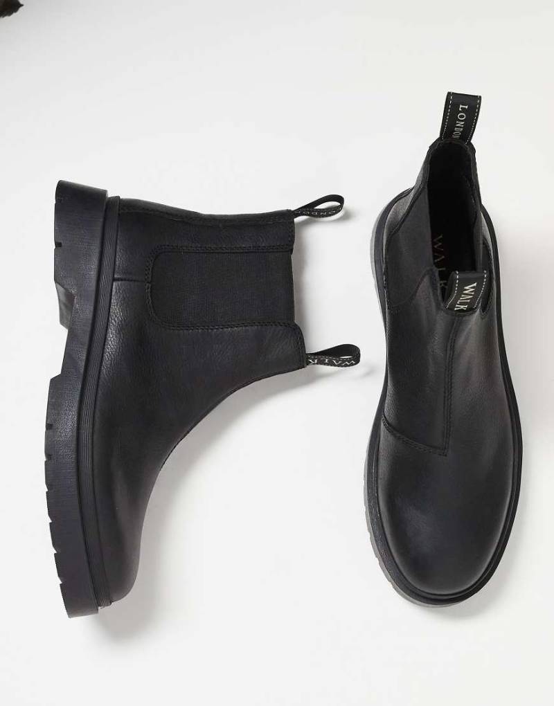Walk London - Callum - Chelsea-Stiefel in Schwarz mit Naht von WALK LONDON